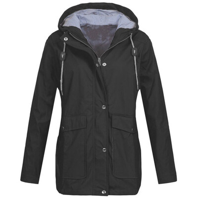 

Toponeto Solid Rain Jacket Outdoor Plus Jackets Waterproof Hooded Raincoat Windproof