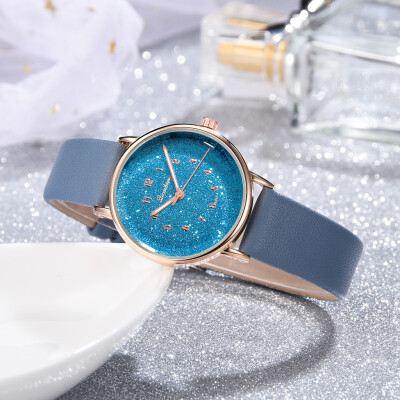 

RM Fashion Simple And Simple Scale Star Sky Dial Belt With Quartz Womens Watch