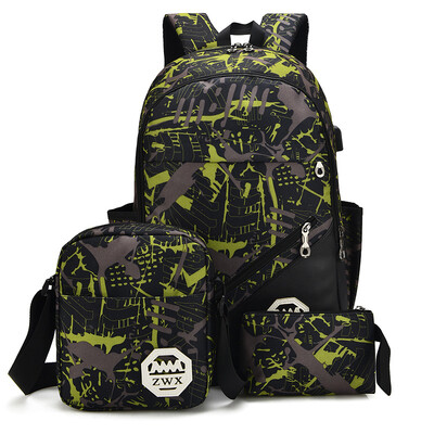 

Canvas backpack mens multi-function backpack casual large-capacity travel bag backpack charging backpack