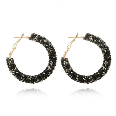 

2019 New Fashion Bling Bling Hoop Earrings For Women Shiny Crystal Hollow Round Circle Ear Jewelry Gift For Wedding Brincos