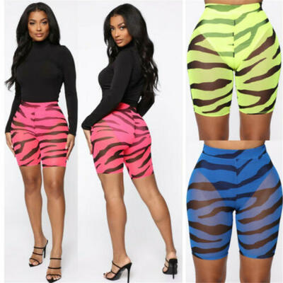 

Women See Through Short Pants Transparent Shorts Ice Silk Sheer Mesh Underwear