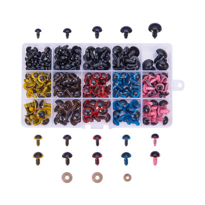 

PH PANDAHALL 107 Pieces Colorful&Black Plastic Safety Eyes with Washers