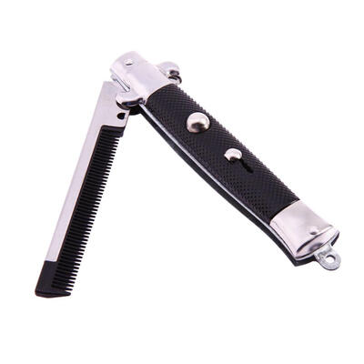 

Portable Folding Stainless Steel Comb Beard Hairs Carding ToolBlack