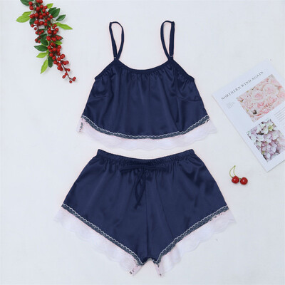 

〖Follure〗Womens Sexy Satin Lace Sling Sleepwear Lingerie Nightwear Underwear Set