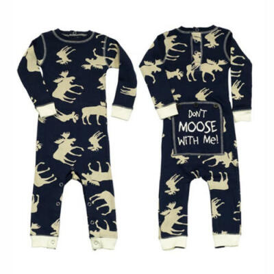 

Infant Baby Girl Boy Flap Jacks Moose Romper Jumpsuit Sleepwear Pajamas Outfits