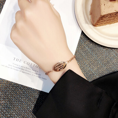 

Light luxury bracelet ins niche design network red student Sen Korean version of the retro decorative titanium steel bracelet fema
