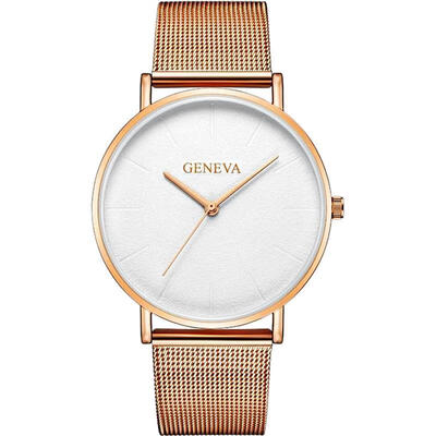 

Hot Fashion Mens Luxury Watch Stainless Steel Analog Quartz Mesh Band Wristwatch Male Minimalist Black Watches White Clock