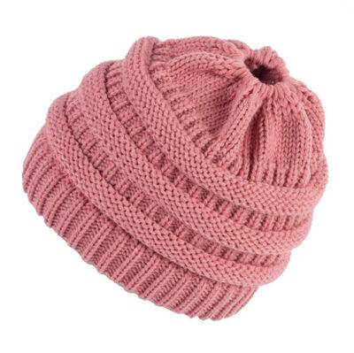 

Women Beanietail Messy Bun Ponytail Knitted Beanie Skull Winter Hat Lot