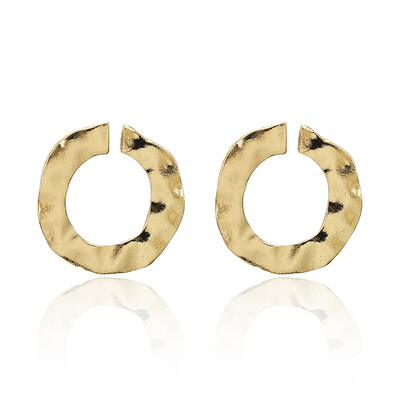 

New fashion jewelry hoop earring sliver gold color Irregular geometric circles Womens earring for birthday gift