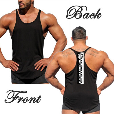 

SUNSIOM Men Gym Muscle Shirt Tank Top Sport Bodybuilding Stringer Fitness Athletic Vest