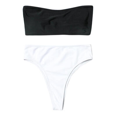 

Women Solid Color Bikini Set Push Up Padded Bra High Waist Summer Swimsuit