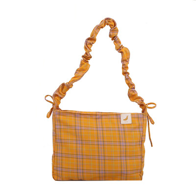 

Korean ins Xiaoqing Soft Girl Single Shoulder Bag Japanese Harajuku Windson Lattice Handbag Chic Slant Bag
