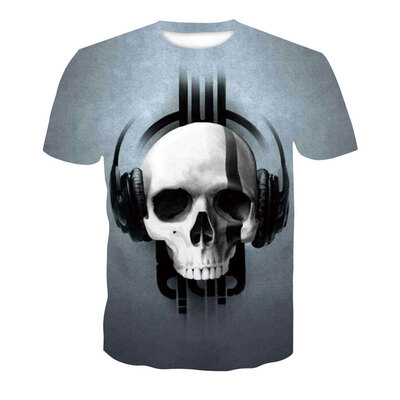 

Summer Men\s 3D Headphones Short-Sleeve Digital Print T-Shirts