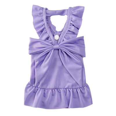 

Pet Summer Breathable Costume Polyester Bowknot Sleeveless Sling Princess Dress For Dogs