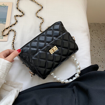 

High-end bag handbags new 2019 fashion pearl handbag summer small fresh chain shoulder Messenger bag