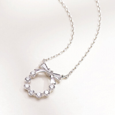 

925 Silver Necklace Womens Short Fashion Simple Personality Pendant