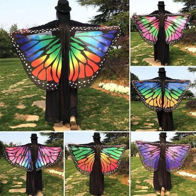 

Colorful Soft Fabric Butterfly Wings Fairy Ladies Nymph Pixie Costume Accessory