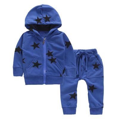 

Autumn Casual Children Boys Clothing Set 2pcs Hooded Coat Pants Tracksuit