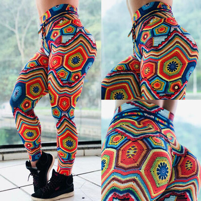 

Starmoon Womens Digital Printed Hip-up Yoga Pants Sports Fitness Running Pants