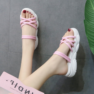 

Two wear gladiator sandals female student fashion summer female Roman flat Korean version of Joker Sandals female