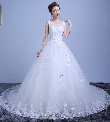 

Vestido De Noiva 2018 New WhiteRed Wedding Dress 100 Cm Cathedral Train Wedding Dress Plus Size Crytal Wedding Dress