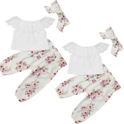 

Autumn Newborn Baby Girls Tops Shirt Floral Pants Outfits Set Clothes 0-24M