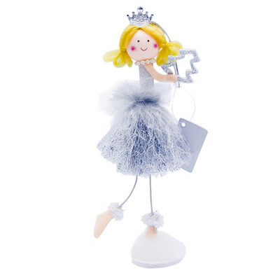 

Christmas Doll Figurine Ornaments Holiday Gift Decorations Angel With Clear Crown Decorative
