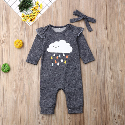 

Newborn Infant Baby Boy Girl White Cloud Bodysuit Romper Jumpsuit Cotton Clothes