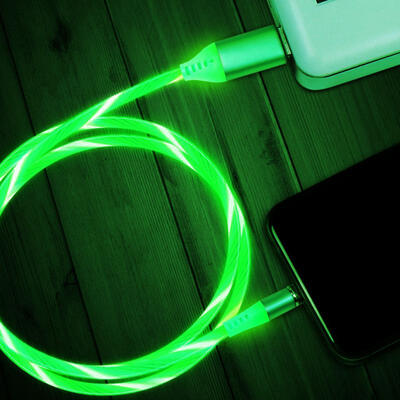 

Round Magnetic Micro USB Lightning Type-C Fast Charging Streamer LED Lighted Data Cable Line For IPhone Andriod Phones-Type-C