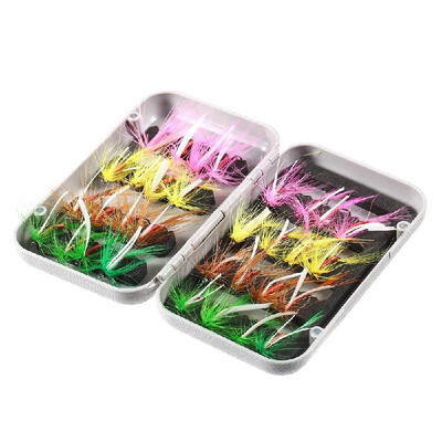 

32pcs Fly Fishing Lure Set Artificial Bait with Hooks Carbon Steel Insect Fly Fishing Hooks
