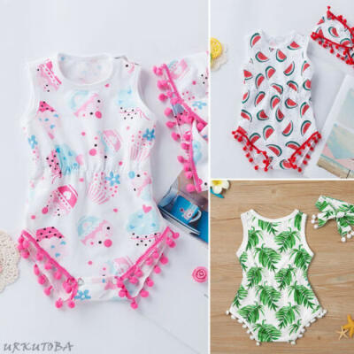 

US Newborn Baby Girl Romper Floral Bodysuit Sunsuit Summer Clothes Outfits 0-18M