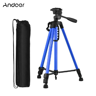 

Andoer Lightweight Photography Tripod Stand Aluminum Alloy 3kg Load Capacity Max Height 135cm53in with Carry Bag Phone Holder fo