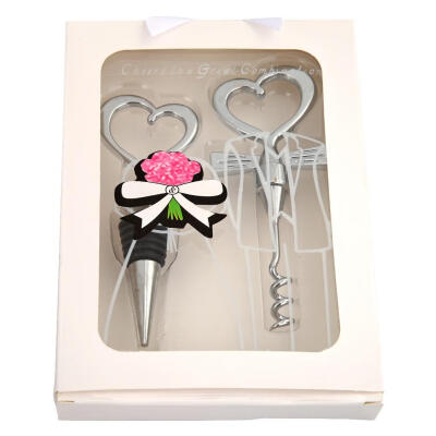 

Love Heart Corkscrew Wine Bottle Opener Stopper Set Wedding Gifts Supplies