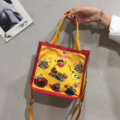 

Cloth bag handbag female 2019 new casual wild cartoon bag Korean version of the broadband canvas shoulder Messenger bag tide