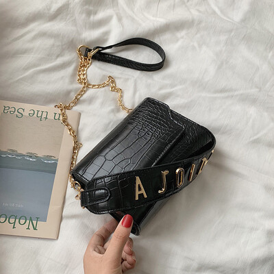 

North bag retro Hong Kong style small square bag women 2019 new Korean fashion Messenger bag crocodile pattern shoulder bag