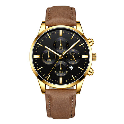 

Gobestart Men Military Sports Watch Luxury Analog Sport Leather Quartz Mens Watches