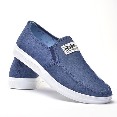 

Mens Flat Canvas Shoes Casual Round Head Lightweight Breathable Sneakers Shoes