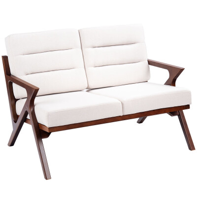 

Fabric Loveseat Armchair Upholstered Wooden Lounge Chair