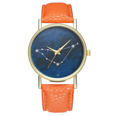 

Temperament Fashionable Simple Ladies WristWatch Souvenir Fashion Casual PU Leather Strap Womens Watch Beautiful hand clock D