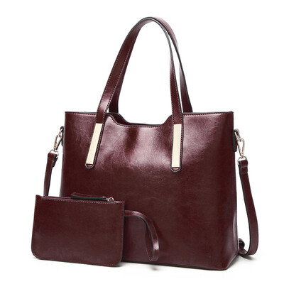 

Tailored 2Pcs Womens Ladies Pattern Pure Color Fashion HandbagWallets