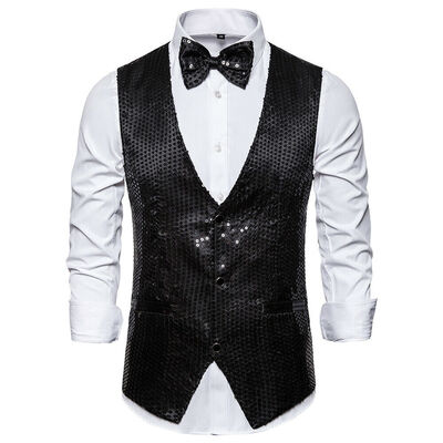 

Men Shiny Sequin Glitter Embellished Blazer Jacket Nightclub Weeding Party Suits