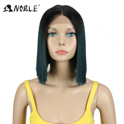 

Noble Hair Lace Wig 10 Inch 1B Color Short Straight Wigs For Black Women Synthetic Wigs Hair Lace Front ombre blonde Wig