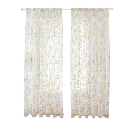 

Sheer Curtains Feather Print Window Screen Curtains for Living Room Window Patio Door 1 Panel 40"x79"