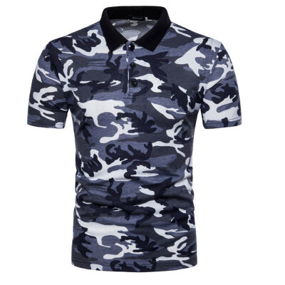 

Mens Camo Shirt Short Sleeve Top Casual Sports Slim Fit T-shirt Muscle Tee