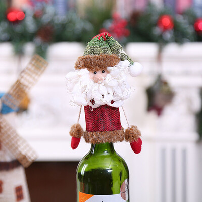 

〖Follure〗Christmas Decoration Wine Bottle Cover Set Santa Doll Family Dinner Decor A