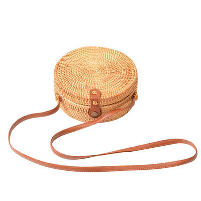 

Round Straw Bag Women Rattan Woven Summer Beach Shoulder Crossbody Bags
