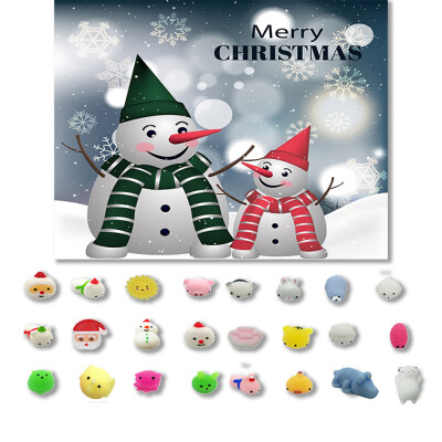 

Gotoamei 24PC Christmas Toys Mini Cute Squeeze Funny Toy Soft Stress Relief Toy DIY Decor