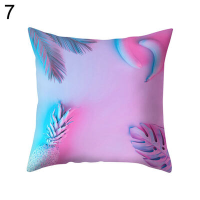 

Pink Leaf Plant Square Throw Pillow Protector Case Cushion Cover Bedding Article