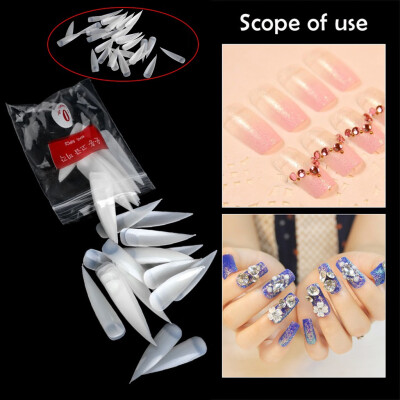 

Gobestart Nail tip long salon fake nail piece finished 500 pieces half stick art long nail