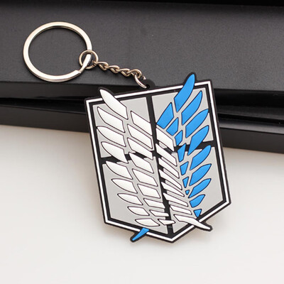 

CAR-TOBBY Anime Attack On Titan Survey Corps Anime Rubbe Keychain Key Ring